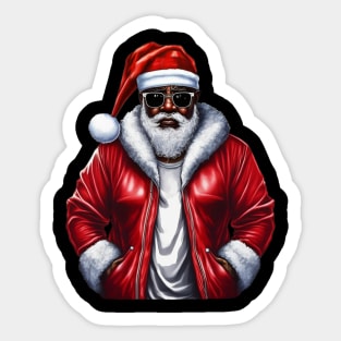 Cool Black Santa Sticker